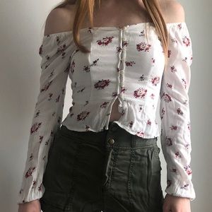 Hollister Floral Off The Shoulder Top